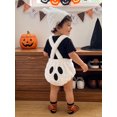 thumbnail image 7 of RUINIXCW Baby Boy Halloween Outfit Short Sleeve Romper Furry Suspender Shorts Hat, 7 of 7