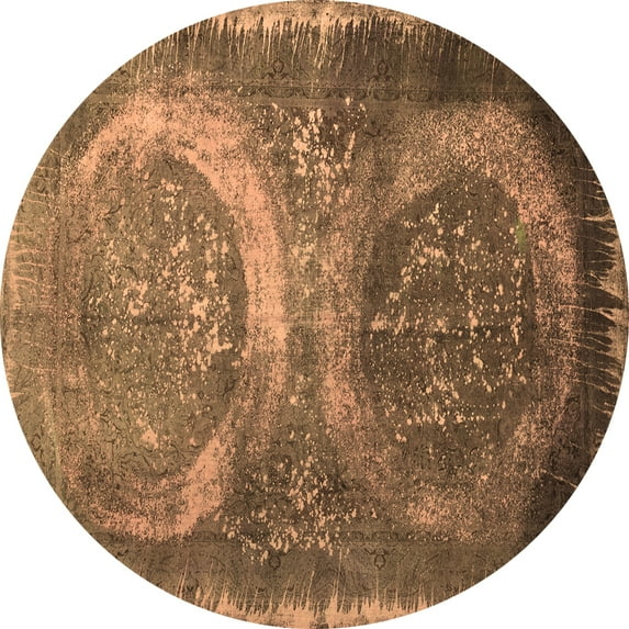 Ahgly Company Indoor Round Persian Brown Bohemian Area Rugs, 7' Round