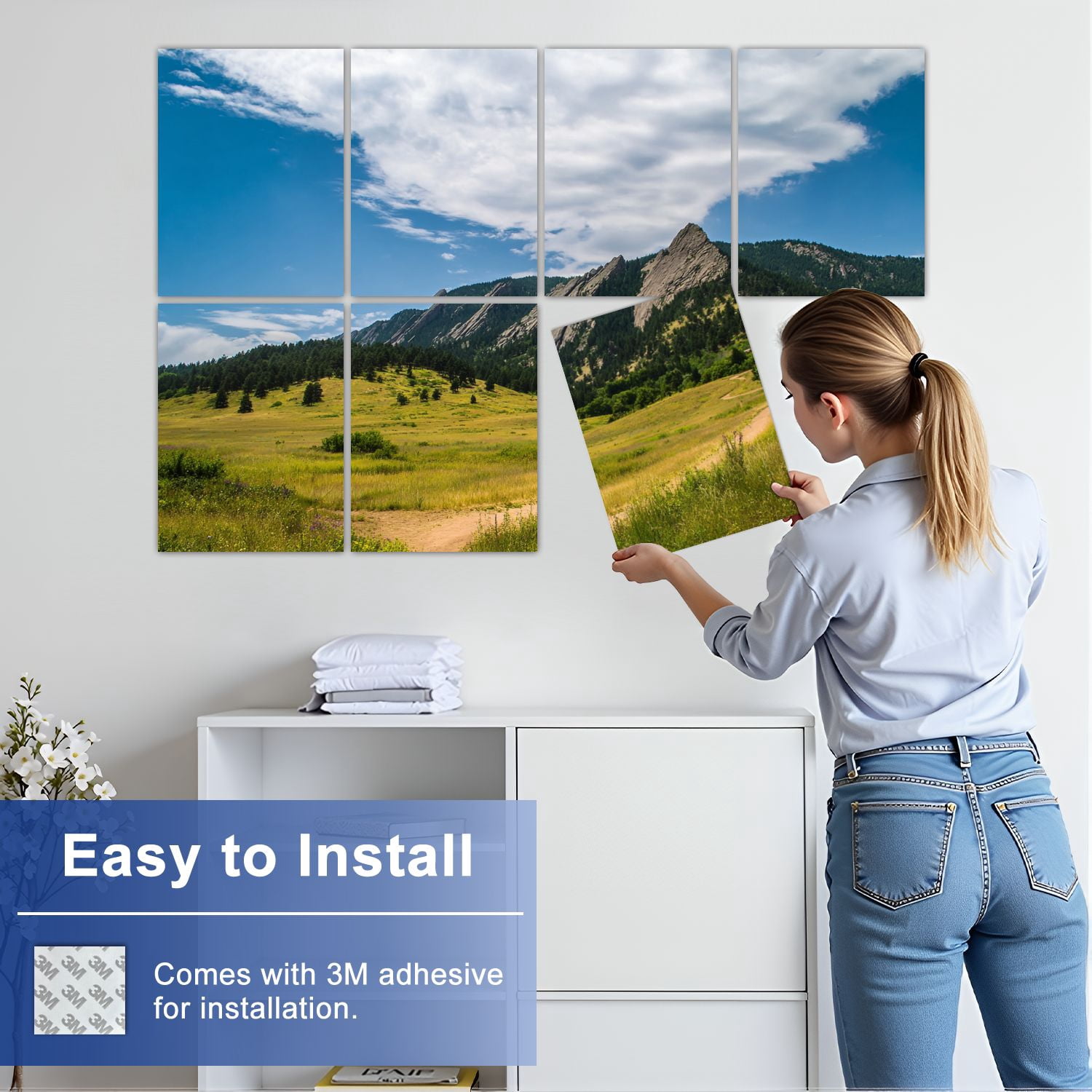 Forest 8 Pack Art Acoustic Panels Sound Absorbing flatirons boulder colorado boulderss Decorative Soundproof Wall Panels Self Adhesive for Nursery Game Room Bedroom 48"x32"