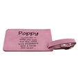 thumbnail image 3 of ThisWear Gifts for Poppy Like Wise Old Owl Less Feathers Beak and Stuff 2-pack Laser Engraved Leatherette Luggage Tags Pink, 3 of 4