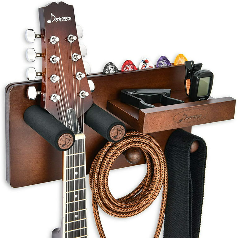 Bikoney Guitar Wall Mount Guitar Hanger Shelf Wood Guitar Hook