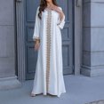 thumbnail image 4 of Amzcrzy Robes Musulmanes pour Femmes Robe en Polyester Mode Décontractée Imprimée Manches Longues Col en V Robe Cheville Robes Longues pour Femmes, 4 of 6