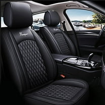 Leadwolf 2PCS Front Car Seat Covers Leather for Cadillac for XT5 2017-Present 2 Seats Airbag Compatible Leather Waterproof Front Set Cushion Protector Black