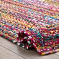 thumbnail image 4 of Beautiful Indian Handmade Braided Red Multi Color Cotton Oval Shape Area Rugs ,Home Decor Cotton Carpet Size 7 x 9 Feet ( 210 cm x 270 cm ), 4 of 5