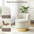 thumbnail image 6 of BELLEZE Swivel Accent Chair, Velvet Modern Round Petal Swivel Barrel Chair, 360° Upholstery Swivel Sofa Armchair, Comfy Swivel Accent Chair for Living Room Bedroom [Set of 2] - Lotus (White), 6 of 7