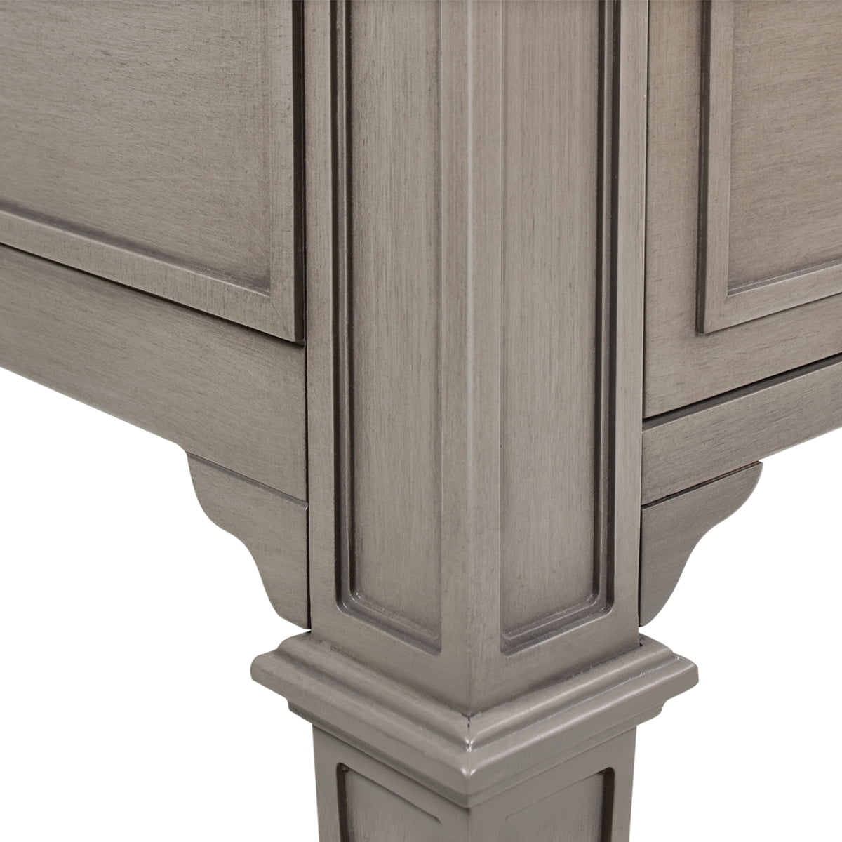 Newboti Furniture Dauphin Gold Accent 5-Drawer Wood Executive Desk Grey Cashmere Rubber Wood & Veneer BN.5704
