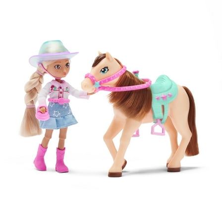 Hey Bestie Bendable Fashion Doll & Toy Horse Set (5.5-inch), Blonde Hair & Brown Eyes, Ages 3 & Up