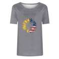 thumbnail image 3 of Tops Cortos para Mujeres Día de la Independencia Patriótica Impreso Cuello Redondo, Camiseta de Manga Corta Casual para la Primavera, Verano Y Fiesta, 3 of 4