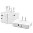 thumbnail image 1 of Paquete de 3 extensores de toma de pared plana de CA, adaptador de enchufe plano, adaptador de pared plegable de 3 vías, enchufe Mani para hogar y viajes (blanco), 1 of 7