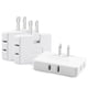 thumbnail image 1 of Paquete De 3 Extensores De Toma De Corriente De Pared Plana De Ca, Adaptador De Enchufe Plano, Adaptador De Pared Plegable De 3 Vías, Enchufe Mani Para El Hogar Y Los Viajes (Blanco), 1 of 7