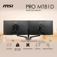 thumbnail image 2 of Bras de Support Double en Aluminium de Qualité Supérieure pour Moniteur, Prend en Charge ” et Lb par Écran, Compatible VESA, Pince de Bureau Réglable et Base à Oeillets, Plaque à Dégagement Rapide, 2 of 7