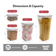 thumbnail image 2 of Neoflam 16 Set, Kitchen Pantry Airtight Smart Seal Square Dry Food Storage with Lid, BPA Free, Modular, Stackable, Clear Canister for Cereal, Sugar, Flour, Snack, Coffee, Pasta, Spaghetti Container, 2 of 8