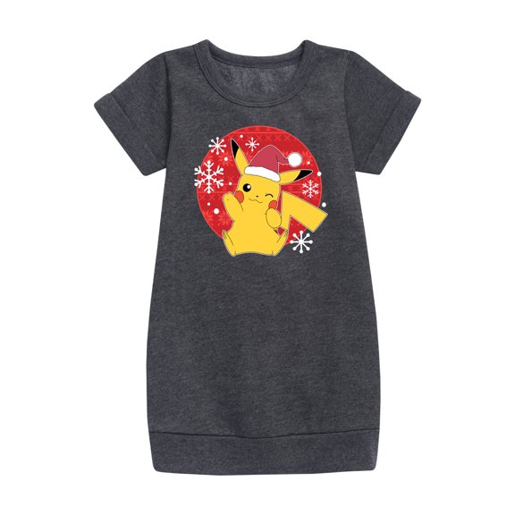 Pokémon - Pikachu Santa Hat - Youth Girls Fleece Dress