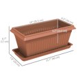 thumbnail image 3 of Outsunny 7 Pack 15.7" Plant Pots, Flower Planters w/ Drainage Holes, Brown, 3 of 9