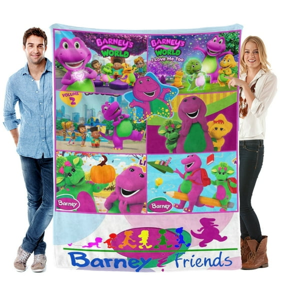 Throw Blanket for Barney and Friends Soft Warm Bed Couch Flannel Blanket for Kids Girls Boys Gifts Home Decor 30x40 Inch