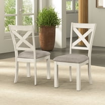 Furniture of America Twinns Rustic Cross Back Dining Chairs, White (Set of 2)