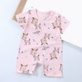 thumbnail image 2 of Zanarzt Ruffle Romper Girl Unisex Baby Boy Girl Rompers Short Sleeve One Piece Jumpsuits Clothes Pink,18-24 Months, 2 of 4