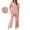 Pink Womens Clothes, variant on kttectoa Side Slit Loungewear Yoga Sets Beach Outfits for Women Solid Round Neck Short Sleeve Elastic Waist Pants 2 Piece Sets for Womens Staying at Home