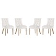 thumbnail image 1 of Modway Pose 19" Modern Performance Velvet Dining Chair, Ivory, Set of 4, 1 of 6