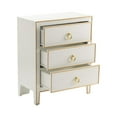 thumbnail image 3 of Phoebe White And Gold 3 Drawer Chest White Wood, 3 of 4