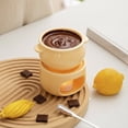 thumbnail image 5 of Ceramic Fondue Pot Set with Burner and Forks for Melting Chocolate Cheese and Sauces Heatproof Dessert Bowl for Home Kitchen in Yellow, 5 of 6