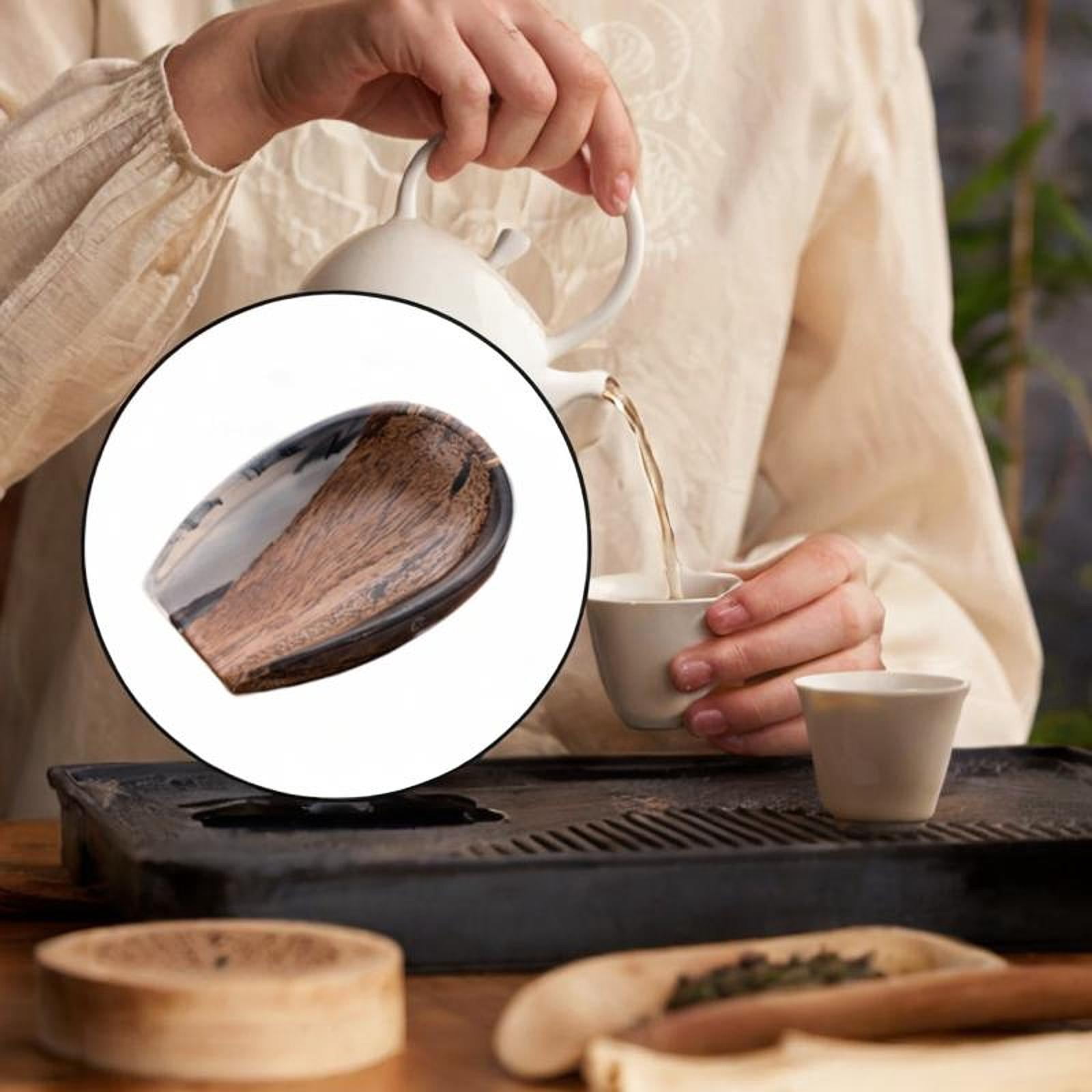 CarpNettore Coffee Bean Cup Cha He Tray Wood Resin Coffee Accessory Measuring Tray Weighing Color A