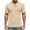 Khaki, variant on Horkkom Henley Shirts for Men Solid Color Short Sleeve Shirt Summer Business Workout Casual Shirts XXL