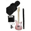 Directly Cheap Junior Kids Mini 3/4 Electric Guitar Amp Starter Pack with Guitar, Temolo, Amplifier, Gig Bag, Strap and Cable, Metallic Pink