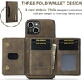 thumbnail image 3 of Phone Case Leather Wallet s Compatible with iPhone 15 Pro Max Case with Card Holder Men 6.7'' 2 in 1 Detachable Back Cover, 3 of 9