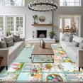 thumbnail image 3 of Rectangle Area Rugs 5 x 7 Ft, Easter Bunny Non-Slip Residential Carpet, Spring Farmhouse Gnomes Wooden Grain Indoor Crawling Mats Runner Rugs for Living Room/Dining Room/Bedroom, 3 of 8