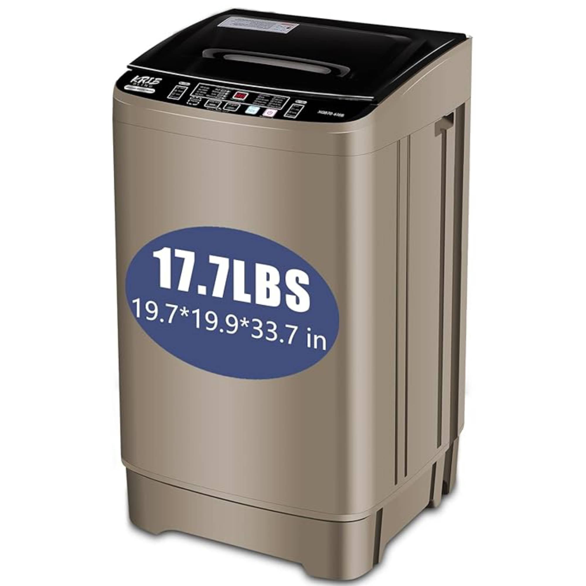Portable Washing Machine 17.7 lbs Full Automatic Washer and dryer Machine with 10 Programs & 8 Water Levels Lavadora for Apartment,Bathroom,RV, Gold