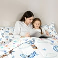 thumbnail image 5 of Castle Fairy Kawaii Bear Full Size Comforter Sets 3-Piece for Kids Children,Cute Blue Plane Bedding Comforter Set,Love Heart Stars Print Lightweight Bedding Sets,Super Cozy Room Decor,Reversible, 5 of 8