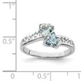 thumbnail image 4 of Bague Cœur Aqua en Argent Sterling 925 Pierre Précieuse Amour, 4 of 10