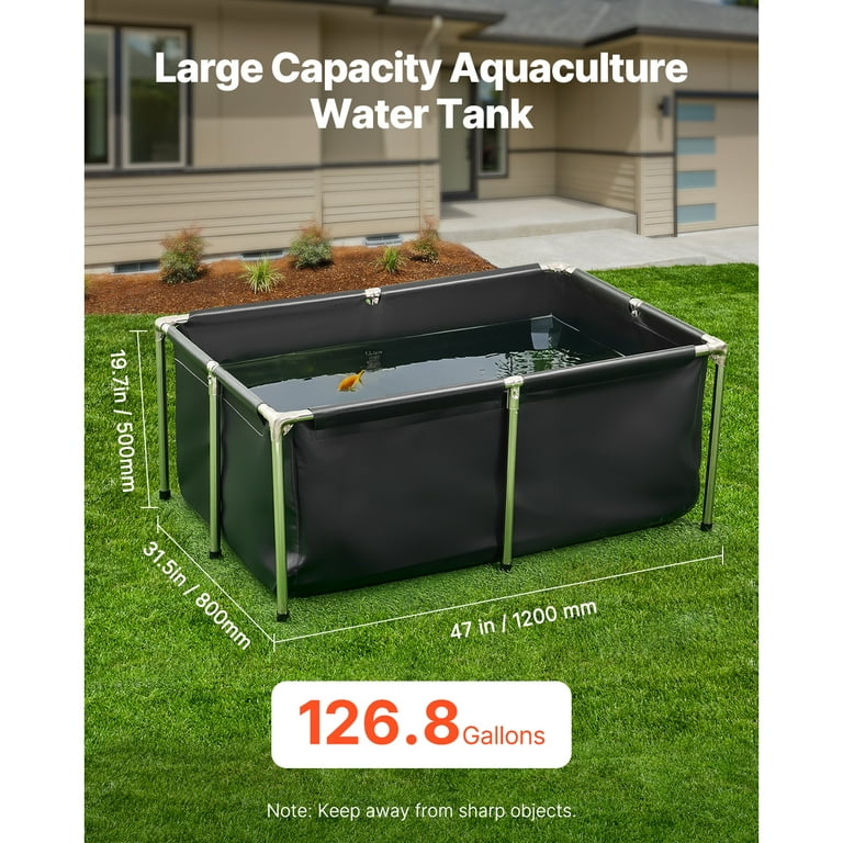 KFFKFF Canvas Fish Pond, Gal Above Ground Tank, Foldable PVC