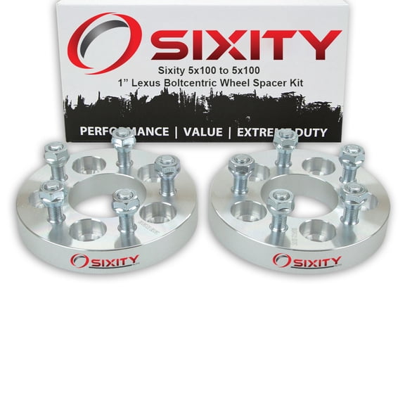 Sixity Auto 2 pc 1" 5x100 Wheel Spacers compatible with Lexus ES250 M12x1.5mm 1.25in Studs Lugs