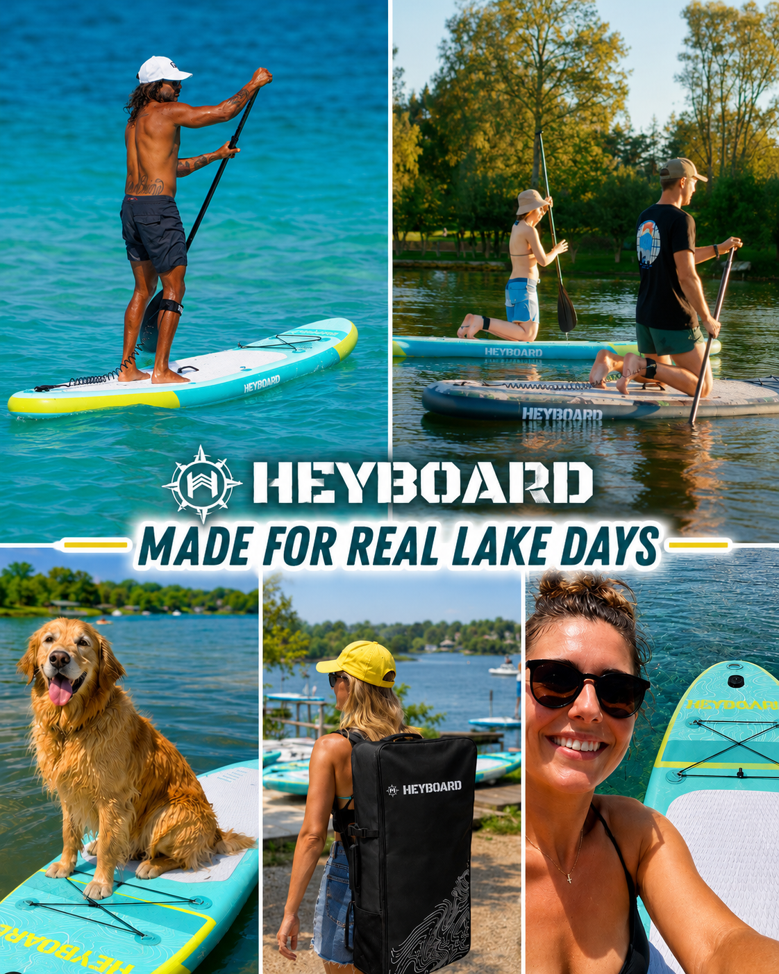 10'6" Inflatable Stand Up Paddle Board for Adults, Non-Slip EVA, Camera Mount, Mint Green