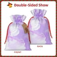 thumbnail image 3 of ZICANCN Christmas Gift Bags, Abstract Pastel Violet Painting Reusable Fabric Drawstring Storage Bags with Drawstring, Small Size, 3 of 7