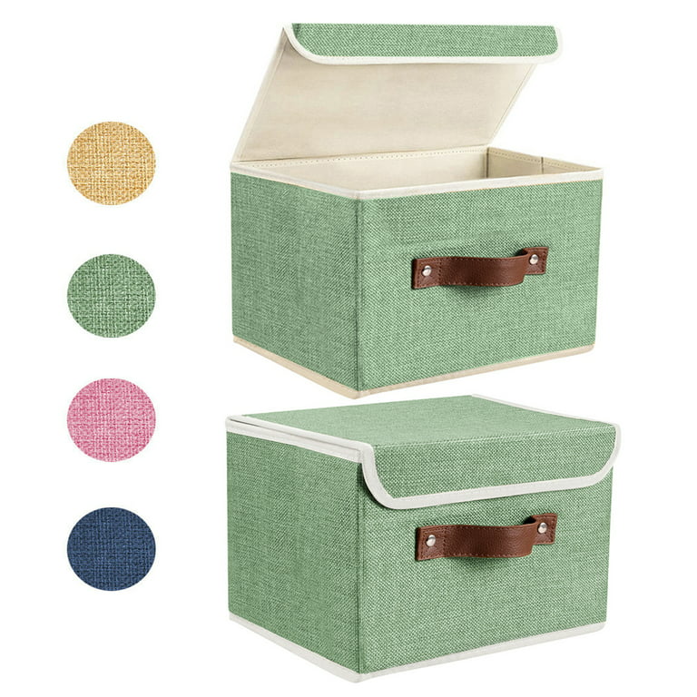 Collapsible Fabric Storage Bins with Lids / Shelf Basket – GreenLivingLife