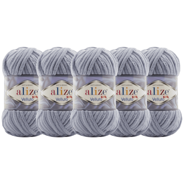 ESTAMBRE VELLUTO ALIZE TIPO CHENILLE CON 5PZAS DE 100GRS C/U MISMO COLOR