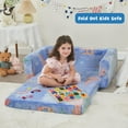 thumbnail image 3 of Teler Glow-in-The-Dark Dinosaur Toddler Sofa, 2-in-1 Foldable Plush Chair & Lounger for Kids Boys & Girls, Removable Washable Cover, 3 of 8