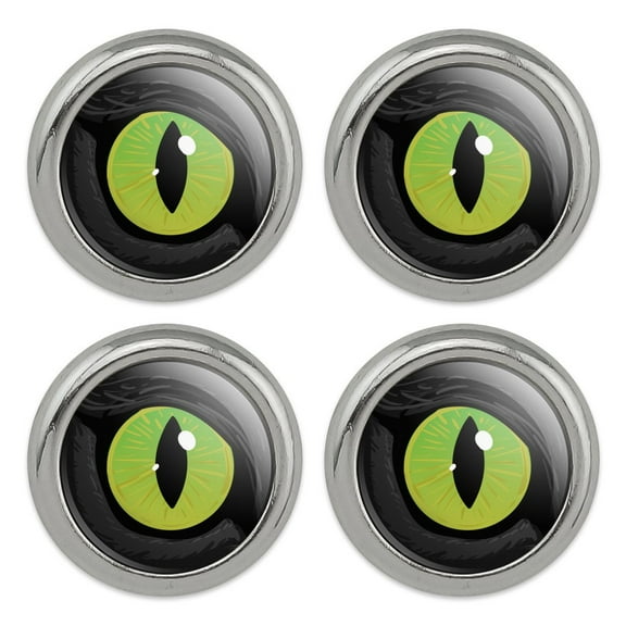 Cat Green Eye Metal Craft Sewing Novelty Buttons - Set of 4
