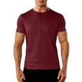 thumbnail image 2 of Kojanyu Men's Solid Color Short Sleeve Round Neck Training Sports T-Shirt – 100% Polyester Fitness Top for Running and Gym S-XXXL, 2 of 5