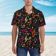 thumbnail image 2 of Yiaed Music Notes Print Hawaiian Shirt for Men Short Sleeve Button Down Shirts Beach Shirts for Men,Large, 2 of 7
