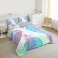 thumbnail image 3 of Homewish Tree Leaves 3 Pieces Queen Comforter Set For Teens Boys Girls,Botanical Plants Ultra Soft Bedding Sets,Mid Century Bedding Comforter Set,Lightweight Room Decor,Reversible, 3 of 8