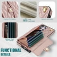 thumbnail image 7 of for Samsung Galaxy S23 Ultra Case, Wallet Phone PU Leather Case with Card Holder Crossbody Cover for Women Girls Strap Wristlet RFID Blocking Shockproof Protective Cover for Samsung S23 Ultra,Rosegold, 7 of 7