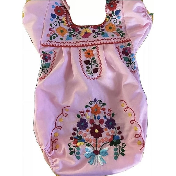 Light pink baby sizes 0-3 month mexican puebla folklorico mameluco romper handmade