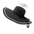 thumbnail image 3 of XINPING Women's Oversized Contrast Straw Sun Hat, Wide Brim Roll Up Floppy Visor Hat UV Protection Beach Vacation Hat with Lace Strap, Packable for Travel and Summer, 3 of 5