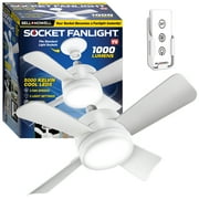 Bell + Howell Socket Breeze Fan Light 4 Blades 1000 Lumens Light 15" White Socket Fan Light