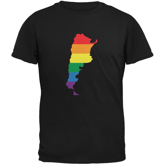 T-Shirt Adulte Noir Arc-en-Ciel Fierté Gay LGBT Argentine