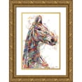 thumbnail image 1 of Fay, Mela 23x32 Gold Ornate Wood Framed with Double Matting Museum Art Print Titled - Horse in Color, 1 of 4